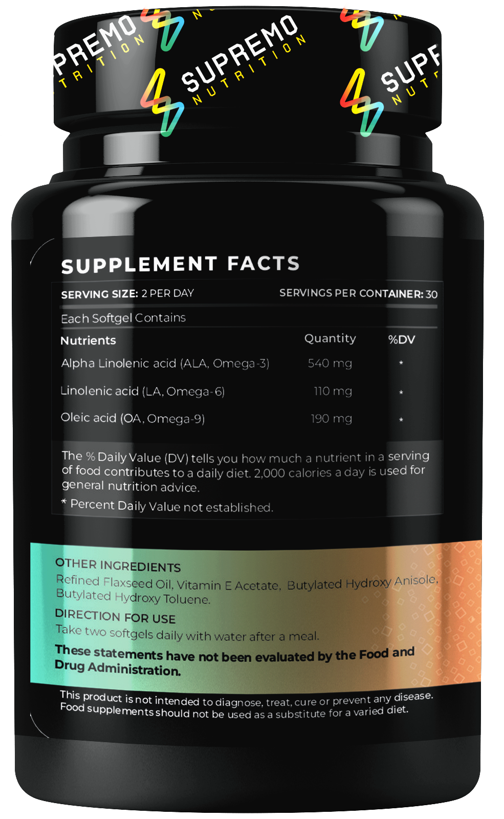 Ultimate Omega 3-6-9, Supports Cardiovascular Health, Brain Function, Joint Health and Immune Function, Non GMO, Natural, 60 Softgels