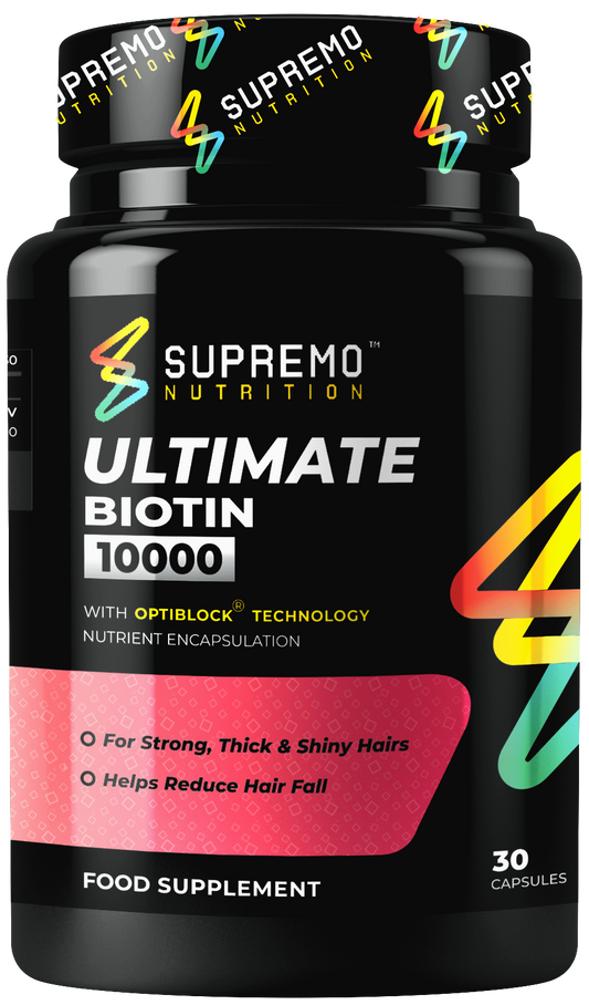 Ultimate Biotin 10000, For Strong , Thick & Shiny Hairs, Helps Reduce Hair Fall, 30 Capsules