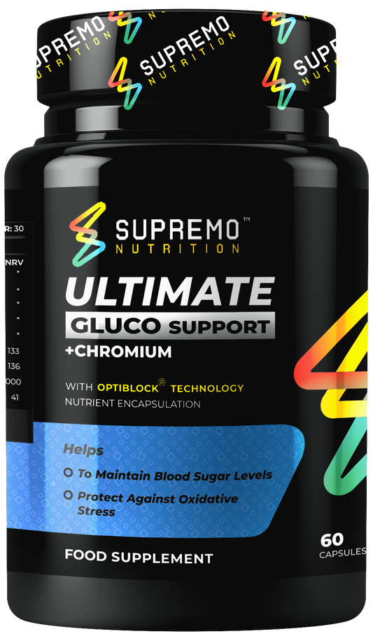 Ultimate Gluco Support + Chromium, Helps To Maintain Blood Sugar Levels, Helps To Protect Against Oxidative Stress, 60 Capsules