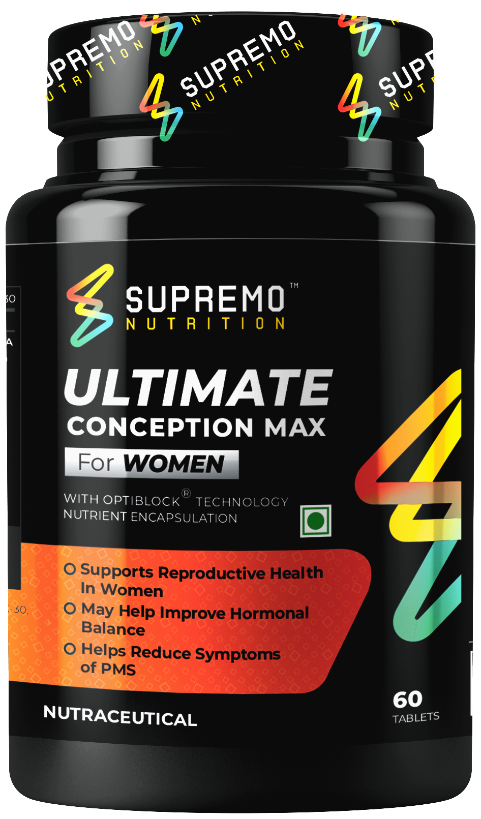 Ultimate Conception Max for Women, Supports Reproductive Health in Women, Non GMO, Vegan, Natural, 60 Tablets