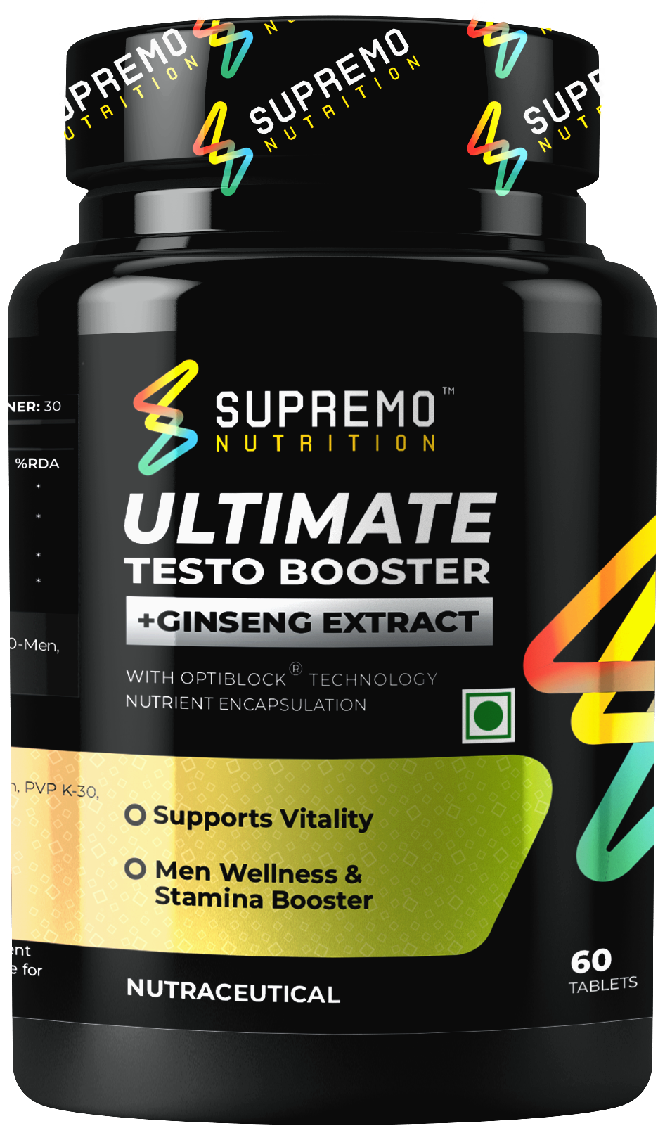 Ultimate Testo Booster with Ginseng Extract, Supports Vitality, Men Wellness & Stamina Booster, 60 Tablet