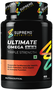 Ultimate Omega 3-6-9, Supports Cardiovascular Health, Brain Function, Joint Health and Immune Function, Non GMO, Natural, 60 Softgels