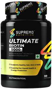 Ultimate Biotin 5000, Supports Healthy Hair, Skin & Nails, Essential For Overall Health & Energy Production, 30 Capsules