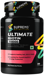 Ultimate Biotin 10000, Supports Healthy Hair, Skin & Nails, Essential For Overall Health & Energy Production, 30 Capsules