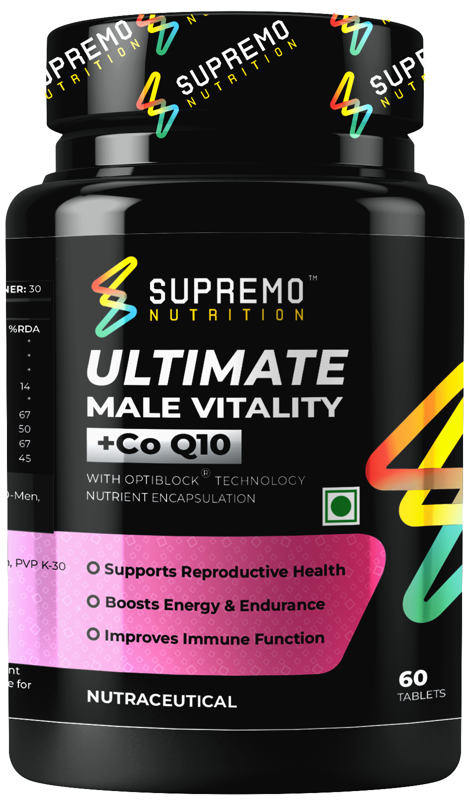 Ultimate Male Vitality with CoQ 10, Supports Reproductive Health, Boosts Energy & Endurance, Improves Immune Function, 60 Tablets