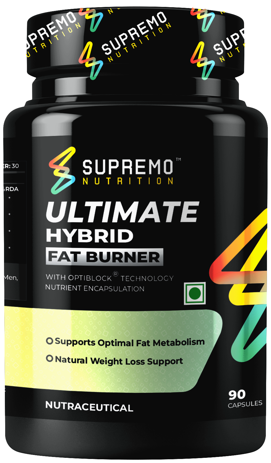 Ultimate Hybrid Fat Burner, Supports Optimal Fat Metabolism, Natural Weight Loss Support, 90 Capsules