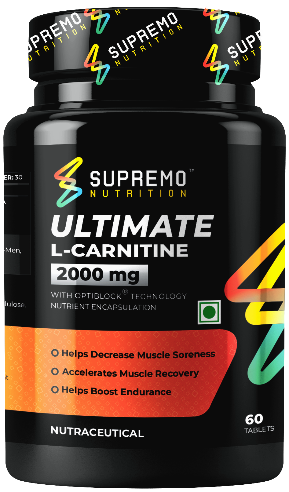 Ultimate L-Carnitine 2000mg Tablets, Helps Decrease Muscle Soreness, Accelerates Muscle Recovery, Helps Boost Endurance, 60 Tablets